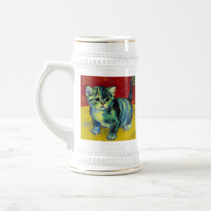 Van Gogh Tabby Cat Beer Stein
