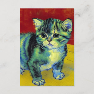 Van Gogh Tabby Cat Enclosure Card
