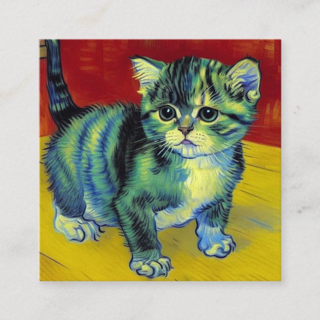 Van Gogh Tabby Cat Enclosure Card (Front)