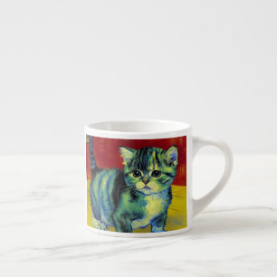Van Gogh Tabby Cat Espresso Cup