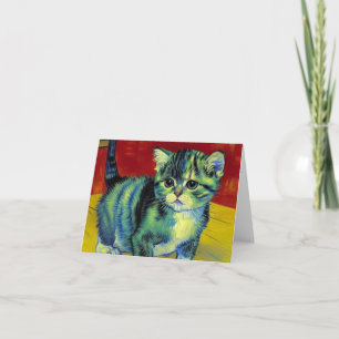 Van Gogh Tabby Cat Invitation