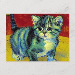 Van Gogh Tabby Cat Postcard