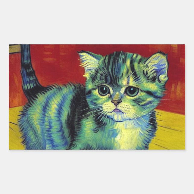 Van Gogh Tabby Cat Sticker (Front)