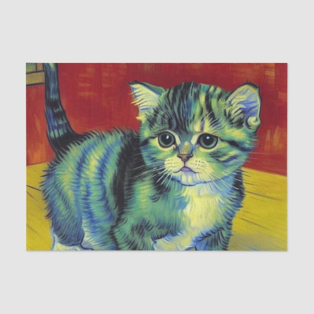 Van Gogh Tabby Cat Tissue Paper (Front)