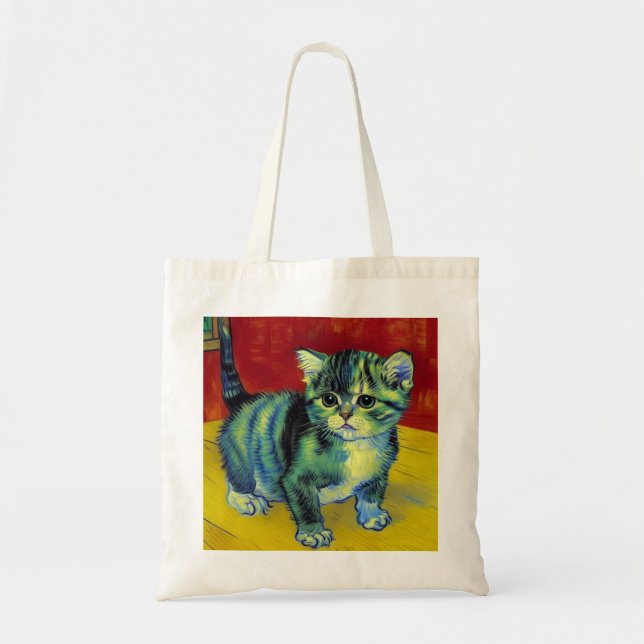 Van Gogh Tabby Cat Tote Bag (Front)