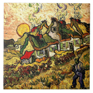 Van Gogh: Thatched Cottages in the Sunshine Tile