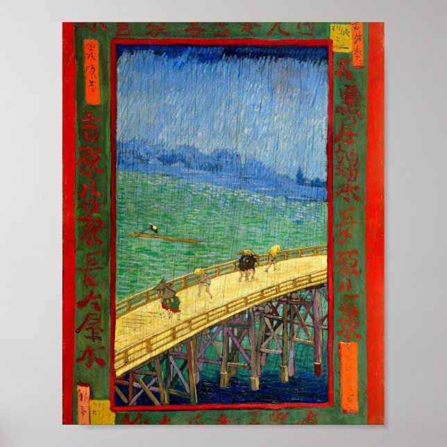 Van Gogh The Bridge in the Rain after Hiroshige Poster (Front)