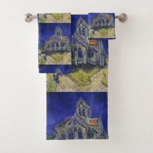 Van Gogh The Church at Auvers Blue Sky Art Bath Towel Set