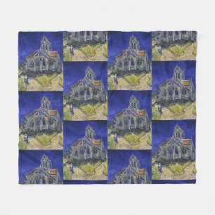 Van Gogh The Church at Auvers Blue Sky Art Fleece Blanket