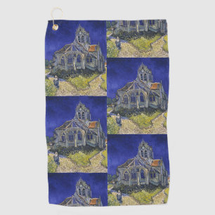 Van Gogh The Church at Auvers Blue Sky Art Golf Towel