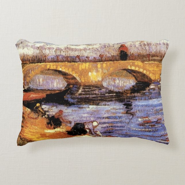 Van Gogh - The Gleize Bridge Accent Pillow (Front)