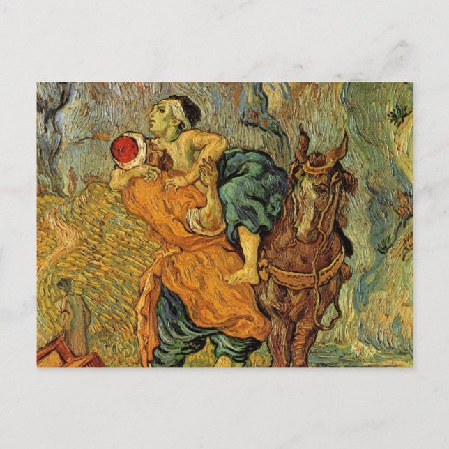 Van Gogh The Good Samaritan, Vintage Impressionism Postcard (Front)