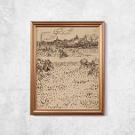 Van Gogh The Harvest Sketches Poster<br><div class="desc">Poster of Vincent Van Gogh,  The Harvest,  1888. Old famous painting with the artist's sketches in cream-coloured tones. CCO license,  public domain art.</div>