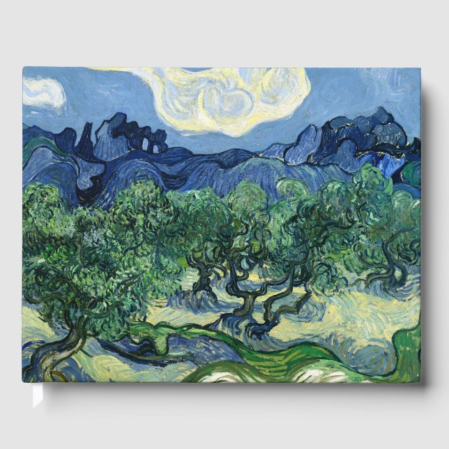 Van Gogh The Olive Trees Landscape Painting Guest Book (Front)