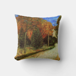 Van Gogh The Public Park at Arles Vintage Fine Art Throw Pillow