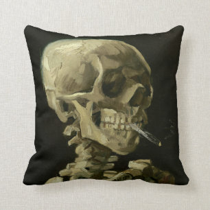 Van Gogh The smoking skull throw cushion