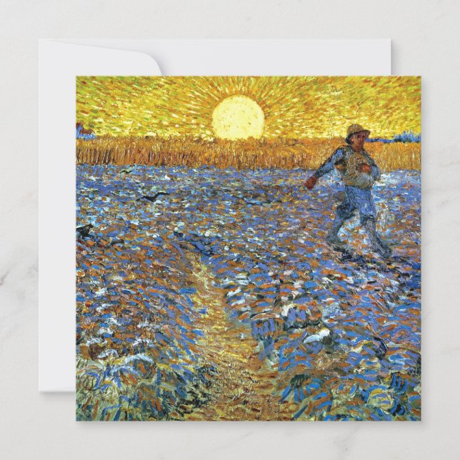 Van Gogh - The Sower, famous painting, card (Front)
