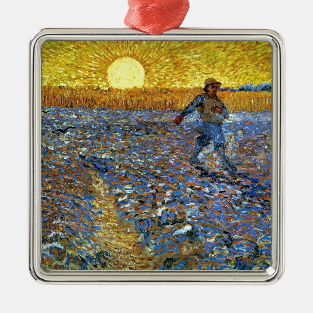 Van Gogh - The Sower Metal Ornament (Front)