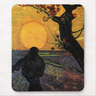 Van Gogh; The Sower, Vintage Peasant Farmer Mouse Pad