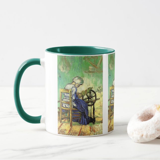 Van Gogh, The Spinner, Vintage Impressionism Art Mug (With Donut)