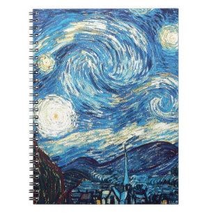 van gogh the starry night 1889 Vintage Art Notebook