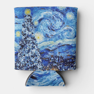 Van Gogh - The Starry Night - White Christmas Can Cooler