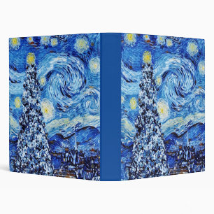 Van Gogh - The Starry Night - White Christmas Post Binder