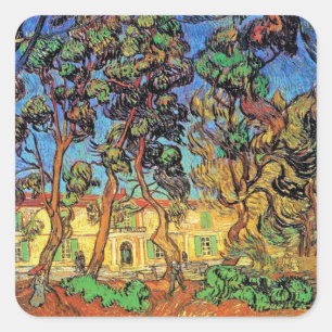 Van Gogh - Trees In The Garden of St Paul Hospital Square Sticker