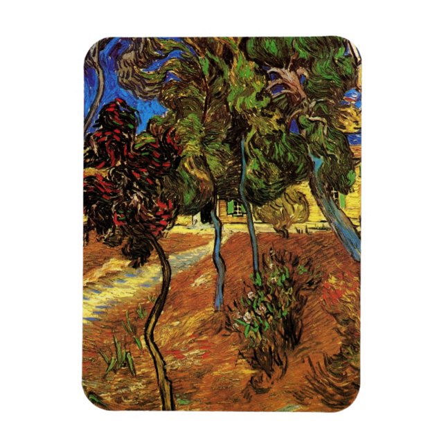 Van Gogh Trees in the Garden, Saint Paul Hospital Magnet (Vertical)