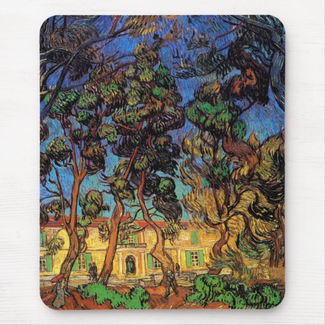 Van Gogh Trees in the Garden, Saint Paul Hospital Mouse Pad (Front)