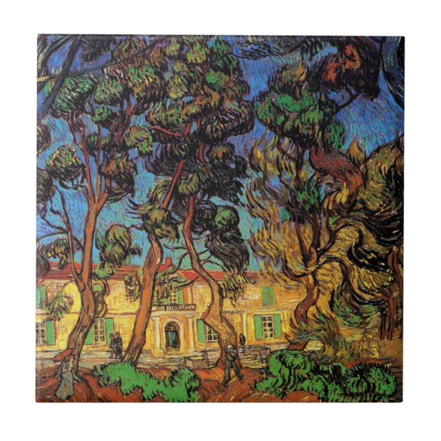 Van Gogh Trees in the Garden, Saint Paul Hospital Tile (Front)