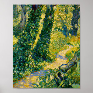 Van Gogh Trees with Ivy St Paul Hospital Poster