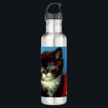 Van Gogh Tuxedo Cat  710 Ml Water Bottle<br><div class="desc">Water Bottle featuring a beautiful Van Gogh tuxedo cat! This little kitty poses next to a basket of orange flowers upon a red table. A great gift for cat lovers and Dutch art collectors!</div>