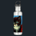 Van Gogh Tuxedo Cat 710 Ml Water Bottle<br><div class="desc">Water Bottle featuring a beautiful Van Gogh tuxedo cat! This little kitty poses next to a basket of orange flowers upon a red table. A great gift for cat lovers and Dutch art collectors!</div>