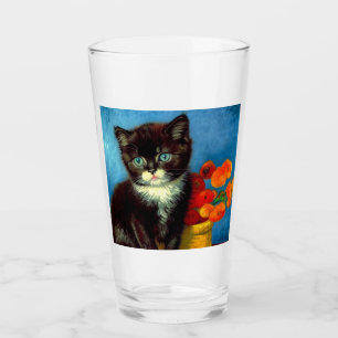 Van Gogh Tuxedo Cat  Glass