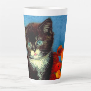 Van Gogh Tuxedo Cat  Latte Mug