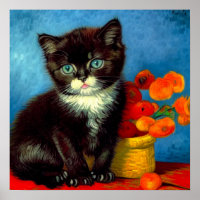 Van Gogh Tuxedo Cat
