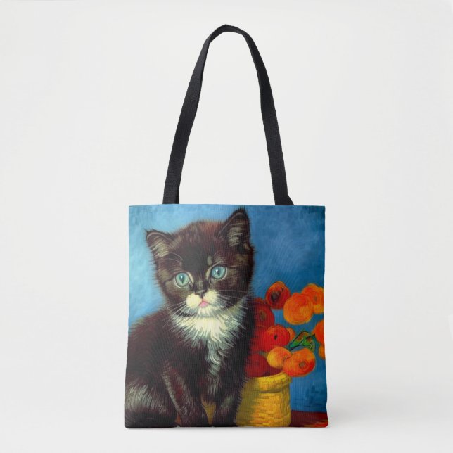 Van Gogh Tuxedo Cat  Tote Bag (Front)