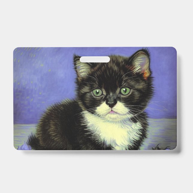 Van Gogh Tuxedo Kitten Badge (Front)