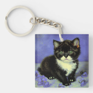 Van Gogh Tuxedo Kitten Keychain