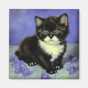 Van Gogh Tuxedo Kitten Magnet