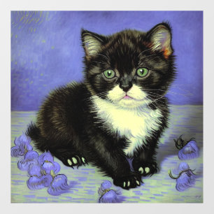 Van Gogh Tuxedo Kitten Window Cling