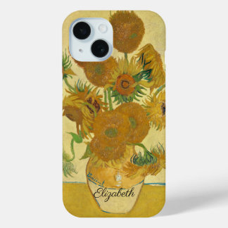 Van Gogh Twelve Sunflowers Original Art Masterpiec iPhone 15 Case