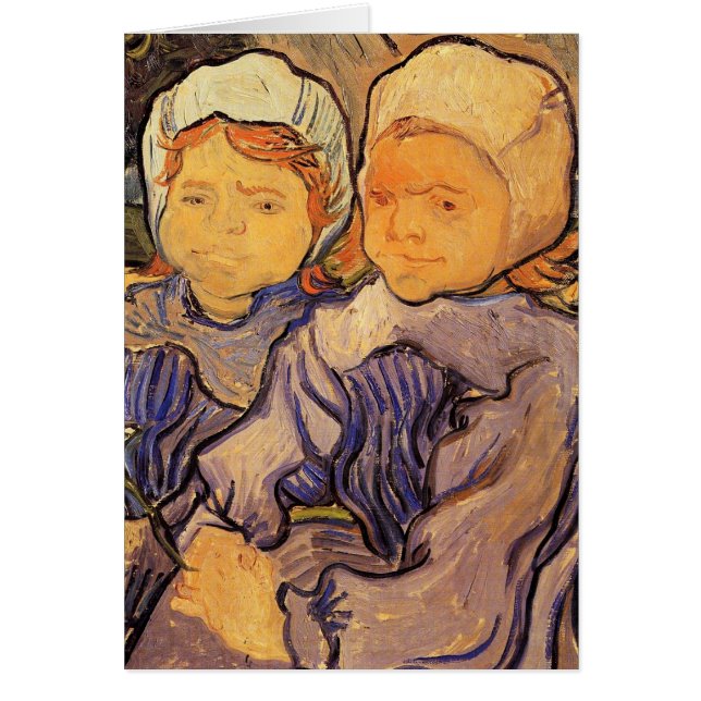 Van Gogh, Two Children, Vintage Impressionism Art (Front)