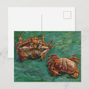 Van Gogh Two Crabs Green Impressionist Art Postcard
