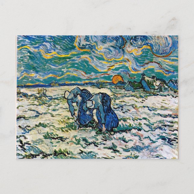 Van Gogh - Two Peasant Women Digging in Snow Postcard (Front)