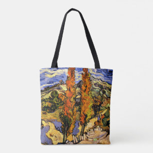 Van Gogh - Two Poplars on a Hill - 1889 Tote Bag