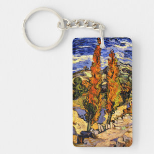 Van Gogh - Two Poplars on a Hill Keychain