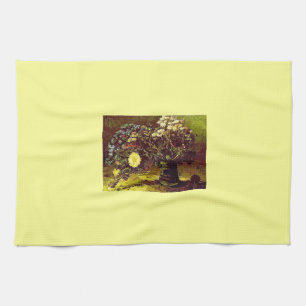 Van Gogh Vase Blossoms Flowers Vintage Painting Kitchen Towel