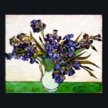 Van Gogh Vase of Irises Poster<br><div class="desc">Van Gogh Vase of Irises poster. Oil painting on canvas from 1890. One of Van Gogh’s lovely vase and flower paintings capturing the heavy purples of freshly cut irises. Like Van Gogh’s still life paintings of sunflowers and poppies, Irises in a Vase captures a certain summer heaviness that add life...</div>